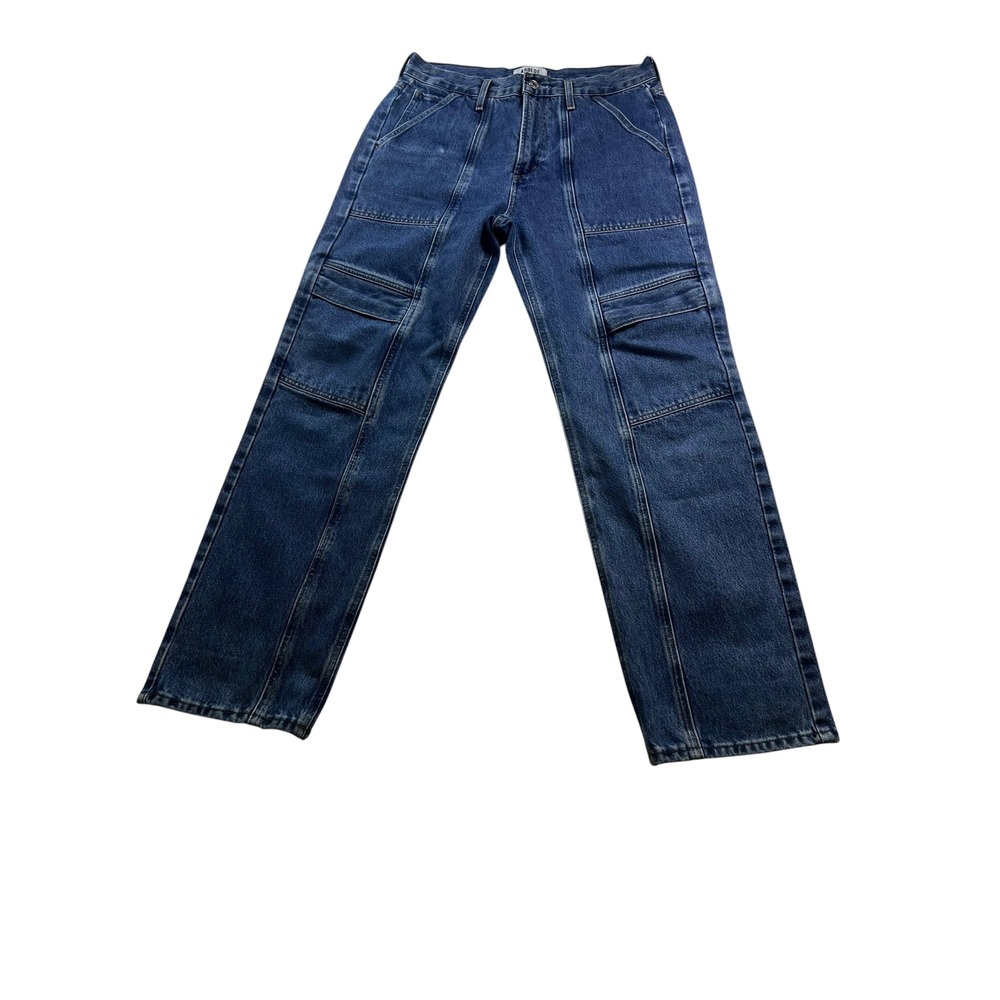 AGOLDE Cooper Cargo Jeans Womens 27 Wide Leg High Rise Blue Denim A9120-1141